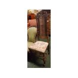 19th century oak carved Gothic hall chair with cane back and heavily carved back rail, floral