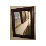 Mid-20th century oak framed rectangular wall mirror, 14ins x 18 1/2ins
