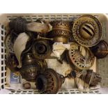 Tray: assorted mixed oil lamp spares to include mainly burners and surrounds