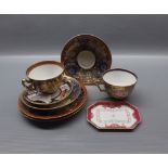 Two Noritake triples, comprising cup, saucer and side plate with gilded and floral decoration,