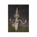 Victorian moulded glass three swing arm branch chandelier