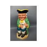 Burlington ware Toby Jug formed as a portly figure in tricorn hat, 9 ins high