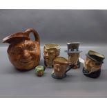 Four Royal Doulton character jugs, to include John Barleycorn, Fat Boy plus two others, together