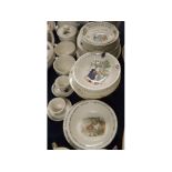 Wedgwood child's tea service, with Beatrix Potter designs, mainly Peter Rabbit plus a few odds,