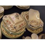 Small group of Copeland Spode "Royal Jasmine" pattern dinner wares, comprising six 9 1/2 ins