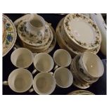 Part set of Royal Doulton "Larchment" dinner wares, to include six cups and saucers, dinner plates