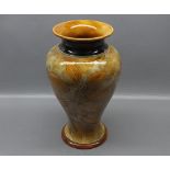 Royal Doulton stoneware vase in the Autumn Leaf pattern with impressed mark to base, pattern