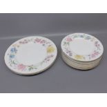 Set of eight Royal Doulton "Kentmere" pattern 8 ins plates (one chipped), together with two 10 1/2