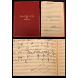 Sir Malcolm Arnold autograph full score for Sonata for flute and piano (Opus 121), 1977,