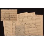 Sir Malcolm Arnold autograph sketch of Robert Kett Overture (Opus 141) 1990, commissioned by The
