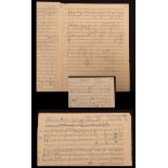 Sir Malcolm Arnold autograph sketch of Shakespearean Cello Concert (Opus 136) 1988, commissioned