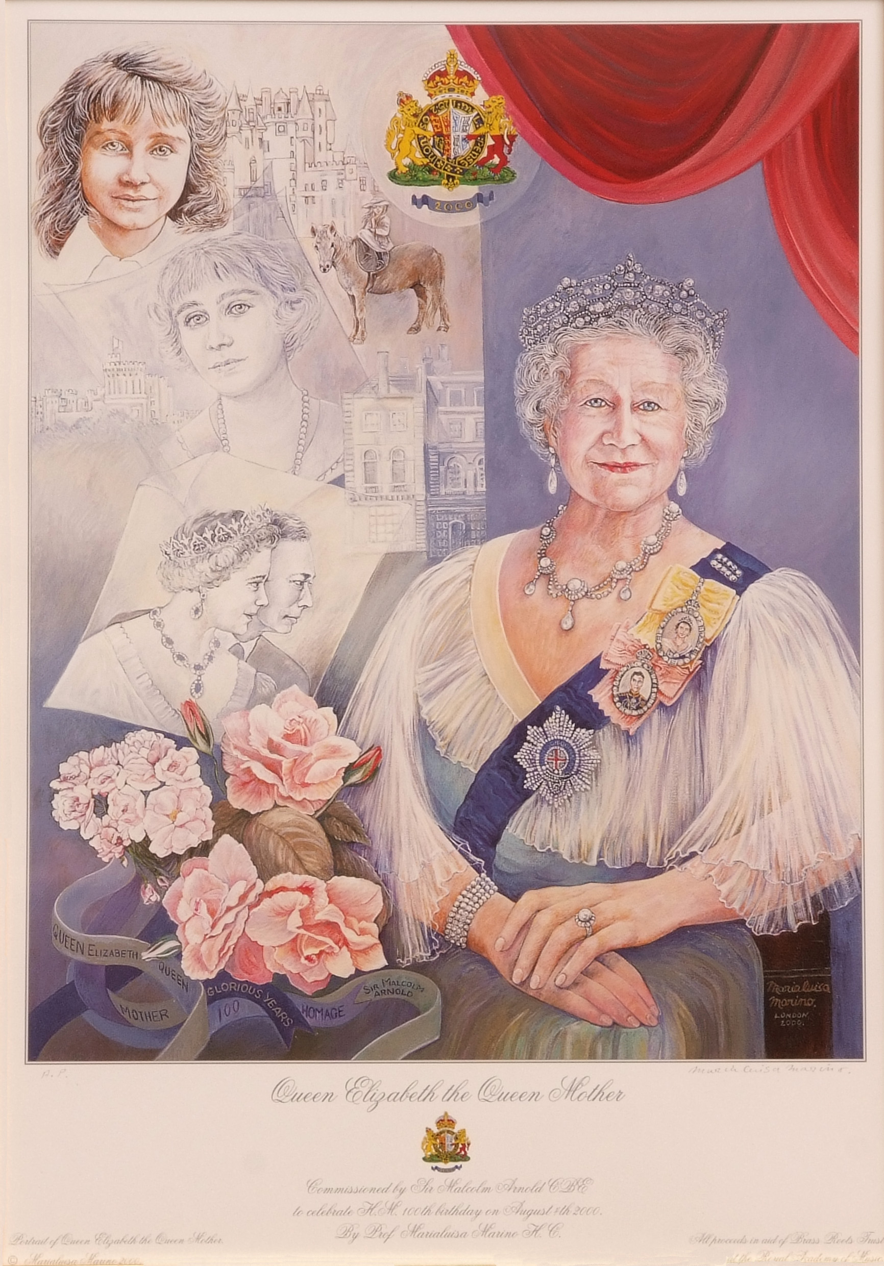 After Marioluisa Marino (20th Century Italian), Queen Elizabeth, The Queen Mother (commissioned by - Image 3 of 3