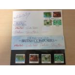 Royal Mail first day cover European Music year British Composers , 14 May 1985, signed by Sir