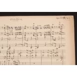 Sir Malcolm Arnold autograph full score of overture [for wind octet], 1940, arranged for piano duet,