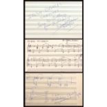 Sir Malcolm Arnold autograph sketch of Four Irish Dances (Opus 126) 1986, allegro con energico,