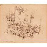 K T Adams, inscribed Brahms Riquiem Rehearsal, St Endellion, Cornwall ( 83) pen and ink drawing,