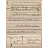 Sir Malcolm Arnold autograph full score of The Song of Accounting Periods (Opus 103) 1969,