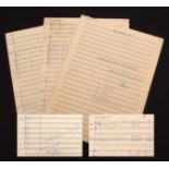 Sir Malcolm Arnold autograph full score of Concert For Recorder [descant/sopranino] and orchestra (