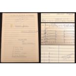 Sir Malcolm Arnold autograph full score of Contrasts (Opus 134) 1988, Serenade for High Voice and