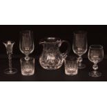 Box containing two (of six) of Webb lead crystal whisky glasses, each engraved Europe 93 Y O