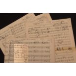Sir Malcolm Arnold autograph sketches of Flourish for a Battle (Opus 139) 1990 for wind and brass,