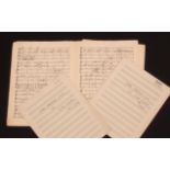 Autograph Full Score Of Grand Fantasia (Opus 973) 1938 for Flute, Trumpet and Piano By a Young Man