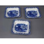 Group of three George Jones Abbey rectangular shallow dishes,7 1/2 x 6 1/2 ins (3)