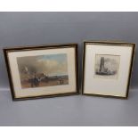 After T Creswick,antique hand coloured engraving,"Cromer" and Rock & Co antique black and white