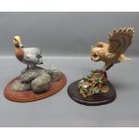 Border Fine Arts model,Waterfowl of the World by Don Briddell of a widgeon,Model A0479,together with