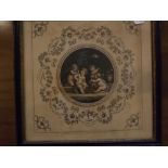 After Pergolesi,group of three 18th century hand coloured engravings of cherubs,two 10ins x 10ins,