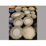 Extensive set of Losol ware Pompadour dinner wares,comprising seventeen 10ins dinner plates,