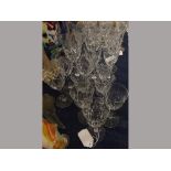 Good quality 20th century suite of cut glass wine glasses,comprising 12 large wine glasses,6