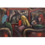 *FRITH MILWARD (1906-1982, BRITISH) On the bus oil on canvas 19 1/2 x 29ins