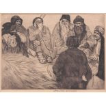 WARWICK REYNOLDS (1880-1926, BRITISH) A Gathering black and white etching, signed in pencil to lower