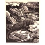 *FRANCIS JOHN WINTER (1901-1996, BRITISH) Otter woodcut, signed, dated 60 and inscribed with title