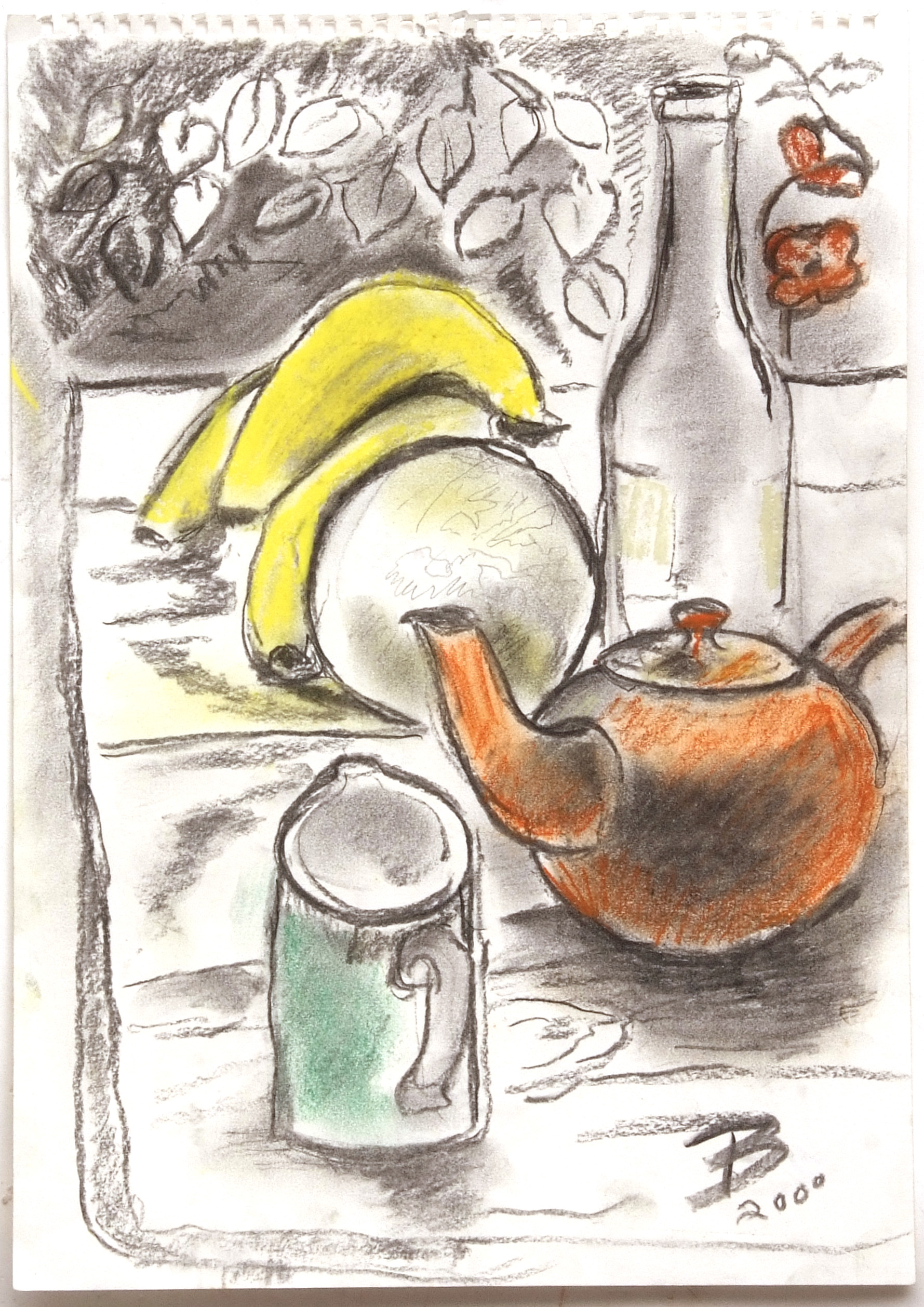 *EILEEN BELL (1907-2005, BRITISH) Still Life Studies, coffee pot, teapot etc pair of pastel and