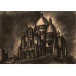 *LESLIE MARR (BORN 1922, BRITISH) Sacre Coeur, Paris charcoal drawing, signed lower right 15 x 21ins