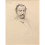 CHARLES JOHN WATSON (1846-1926, BRITISH) Self portrait pencil drawing, unsigned but inscribed