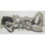 * DAVID KILLICK (20TH/21ST CENTURY, BRITISH) Reclined nude lady silk screen print, signed and