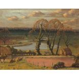 *TOM GRIFFITHS, FRSA (1901-1990, BRITISH) On the Waveney oil on canvas, signed lower right 28 x