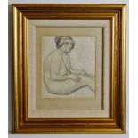 * ALFRED REGINALD THOMSON, RA (1895-1979, BRITISH) Seated female nude pencil drawing, signed lower