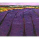 * CAROL ANN GRACE (BORN 1947, BRITISH) Colourful landscape oil on board, signed lower right 41 1/2 x