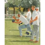 *SAM FENTON (20TH CENTURY, BRITISH) Bowls Match pair of watercolours, both unsigned 14 1/2 x 11 1/