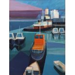 *JOYCE PALLOT (1912-2004, BRITISH) Harbour scene oil on canvas, signed lower left 40 x 30ins
