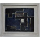 * WILFRED LITTLEWOOD (1899-1977, BRITISH) Black and Blue Abstract oil on board, unsigned 20 x 16 ins