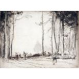 GEORGE SOPER, RE (1870-1942, BRITISH)Wood Gatherers 1921 dry point etching, signed in pencil to