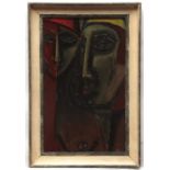 *TAYLOR (20TH CENTURY, BRITISH) Abstract heads oil on panel, signed lower right 20 x 12ins