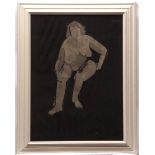 *HERMAN SHAPIRO (BORN 1933), BRITISHSeated nude watercolour 29 x 21ins