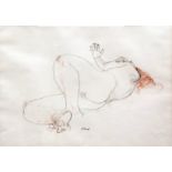 * HENRY BIRD, ARCA (1909-2000, BRITISH) Nude with back view pencil and chalk, signed near centre,