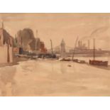 *STUART MILNER (1909-1969, BRITISH) View to Battersea London watercolour 8 1/2 x 11 ins, mounted but